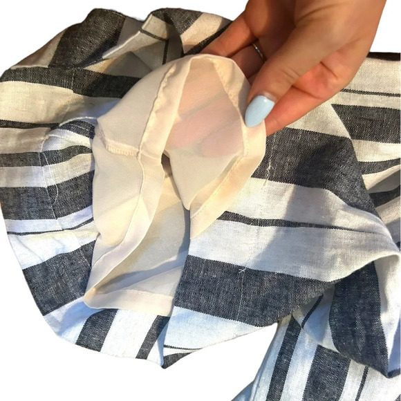 Revolve Majorelle Miles Jumpsuit in Blue Stripe NWOT Strapless Linen Size Medium - Picture 11 of 13